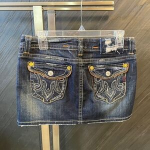 Vintage Y2K MEK Boulder distressed Denim mini skirt size 27